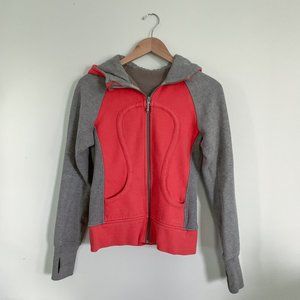 Lululemon Scuba Hoodie in Coral and Gray